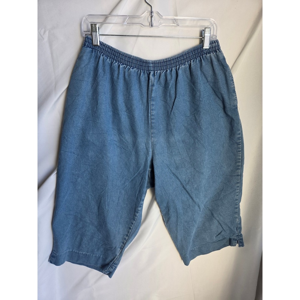 Alfred Dunner Denim Shorts Woman  Blue Medium Wash Relaxed High Straight